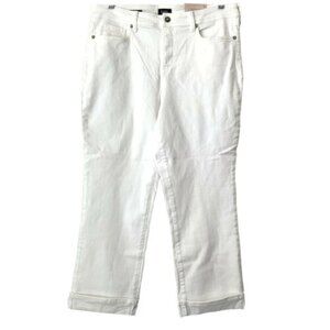 NYDJ Jeans 16 Optic White Marilyn Straight Ankle 2 Clean Cuff